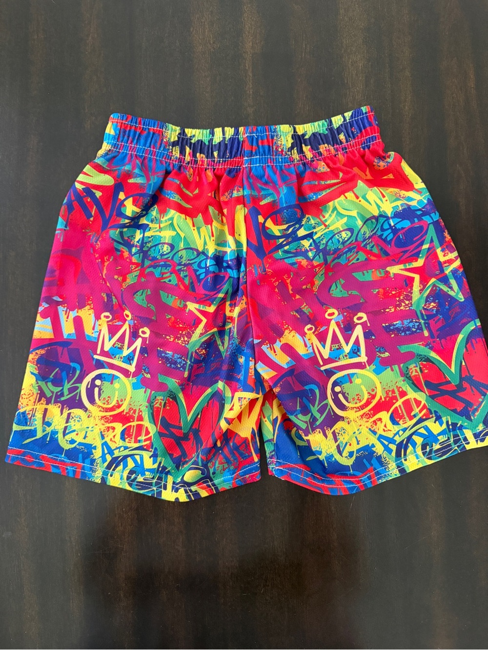 Boys graffiti print baseball shorts